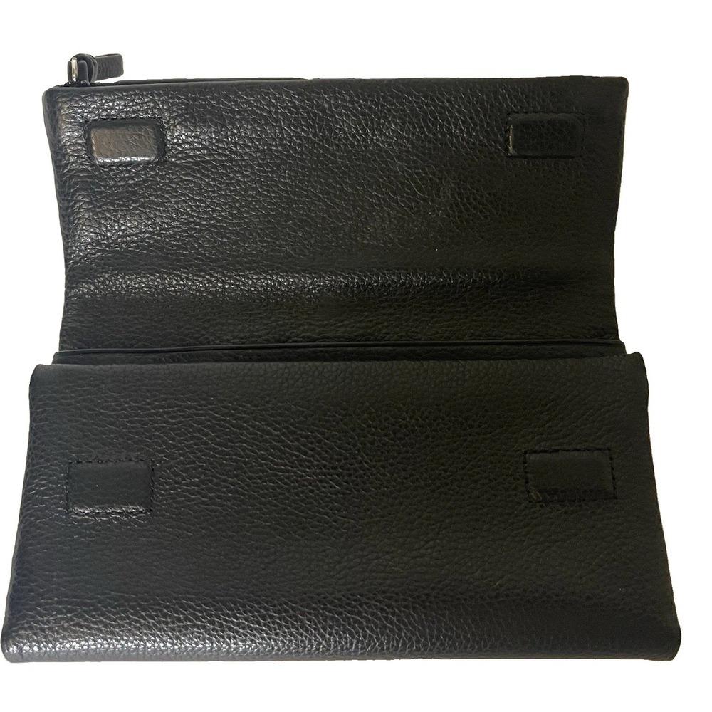 Brighton Nolita Shimmer Black Pebbled Leather Wallet Clutch Card Organizer - Picture 4 of 9